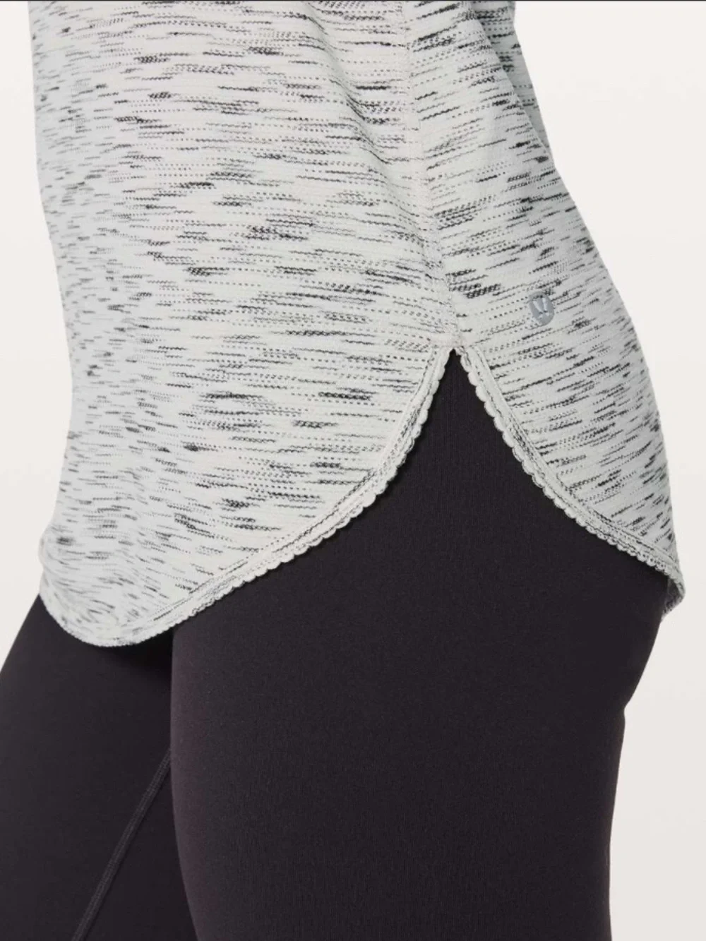 Lululemon 105 F Singlet Athletic Tank Top Tiger Space Dye Black White Sz 6/8